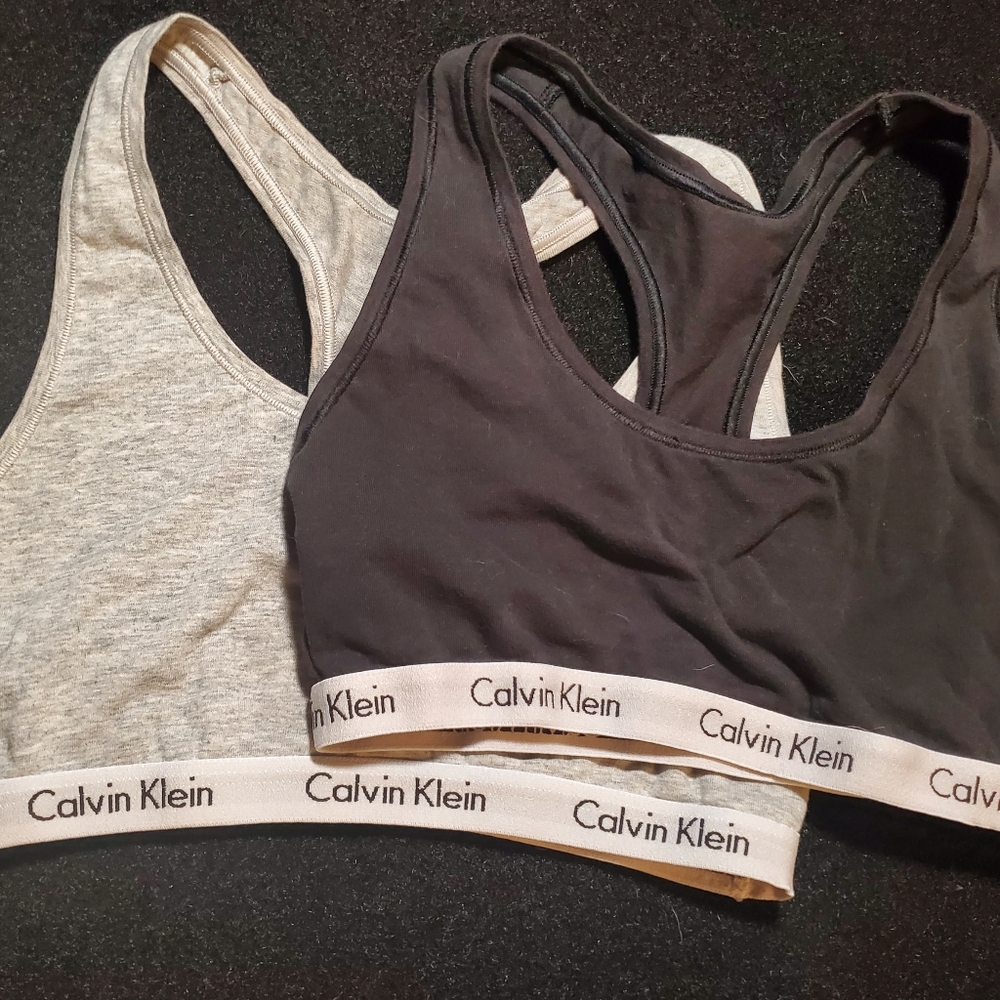 Calvin Kline cotton grey and black sports bras